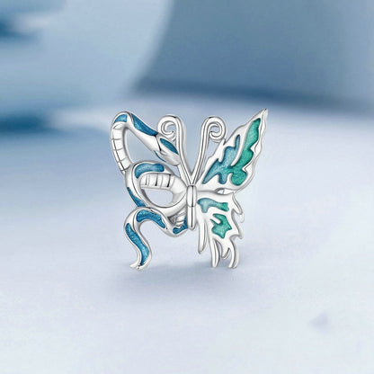 Jzora Personalised Snake Butterfly Asymmetric Sterling Silver Charm