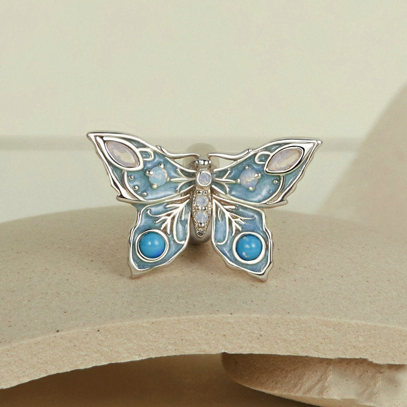 Jzora Classical Blue Butterfly Sterling Silver Charm