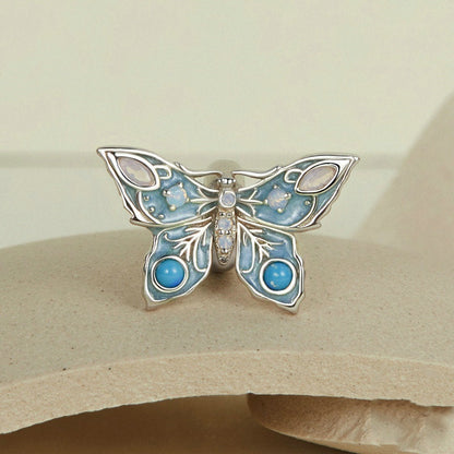 Jzora Classical Blue Butterfly Sterling Silver Charm