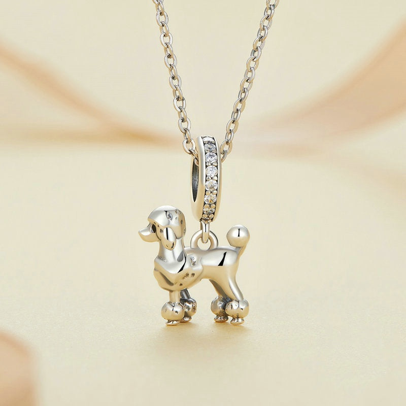 Jzora Elegant Puppy Poodle Animal Sterling Silver Charm