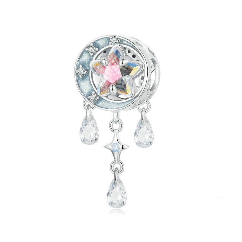 Jzora Fantasy Star Moon Dream Net Sterling Silver Charm