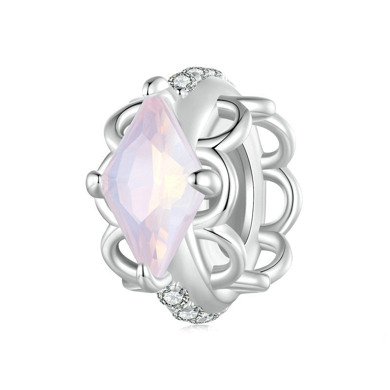 Jzora Romantic Pink Lace Sterling Silver Charm