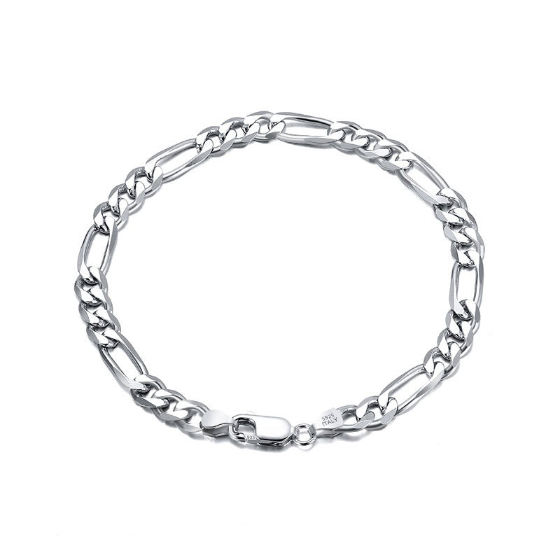 Jzora handmade figaro personalized tennis sterling silver bracelet