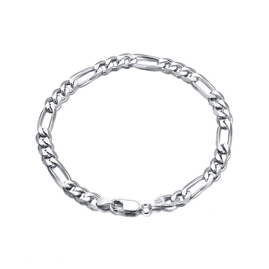 Jzora handmade figaro personalized tennis sterling silver bracelet