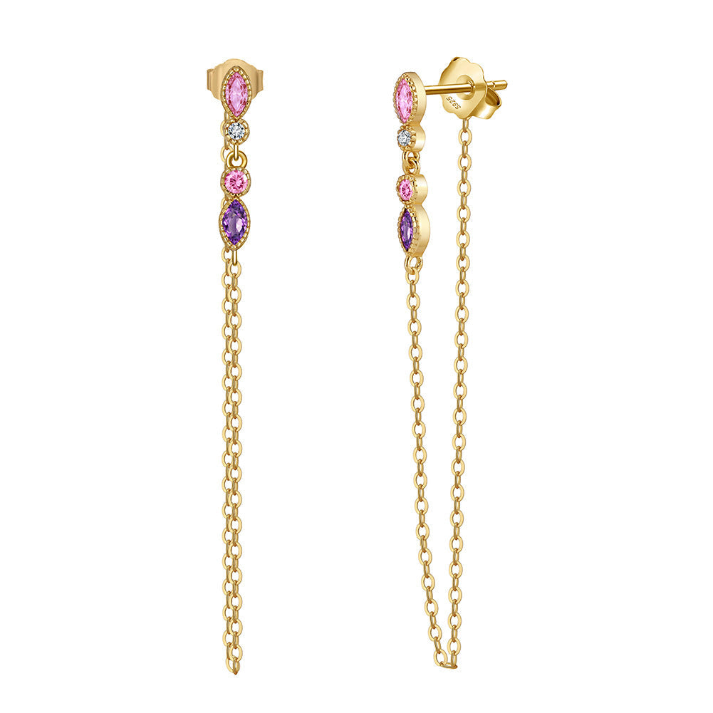 Jzora handmade colorful tassel sterling silver earrings