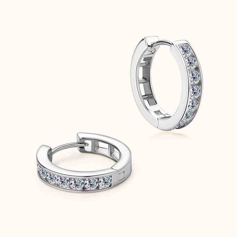 Jzora handmade luxury round cut Moissanite sterling silver earrings