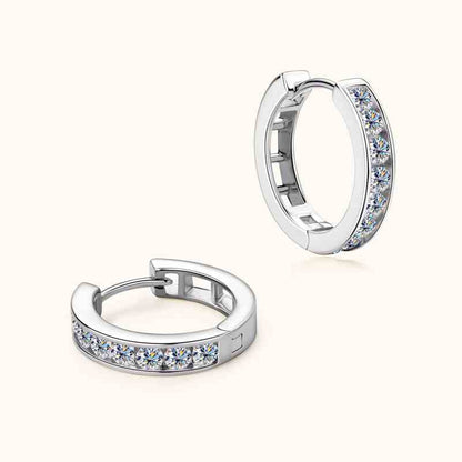Jzora handmade luxury round cut Moissanite sterling silver earrings