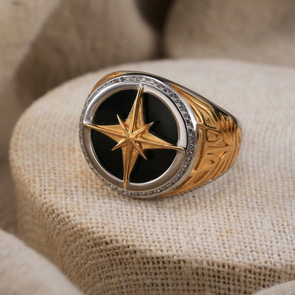 Jzora handmade starburst fashion sterling silver men's ring