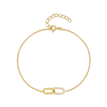 Jzora handmade crossed double clasp tennis sterling silver bracelet
