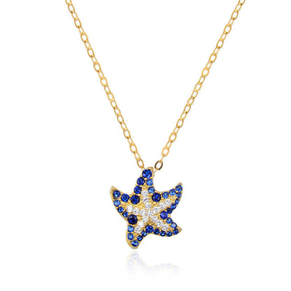 Jzora handmade fashion starfish sterling silver necklace