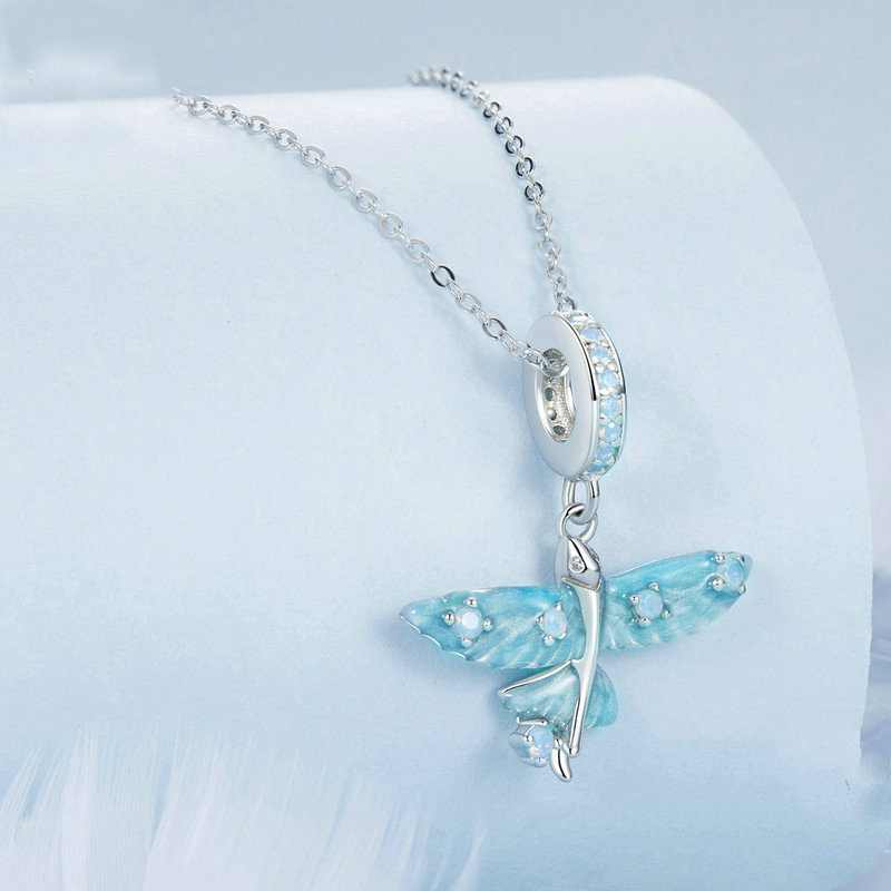 Jzora Blue Flying Fish Sterling Silver Charm