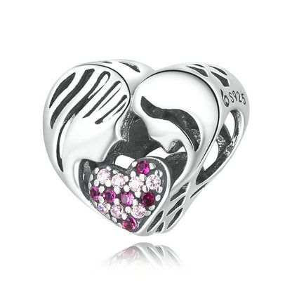 Jzora Love Silhouette Openwork Sterling Silver Charm