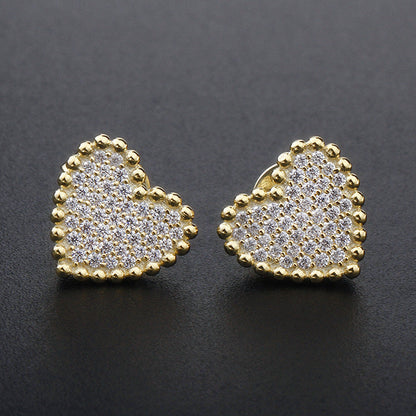 Jzora handmade heart shape classic sterling silver earrings