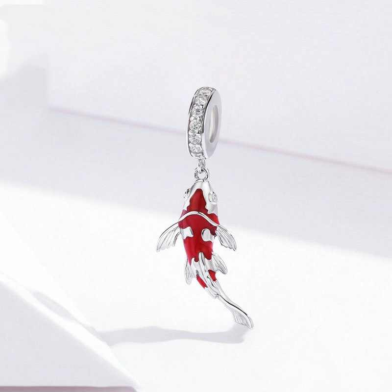 Jzora New Year Red Lucky Koi Sterling Silver Charm