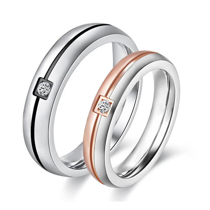 Jzora classic handmade fashion simple style Anniversary Couple Rings Set