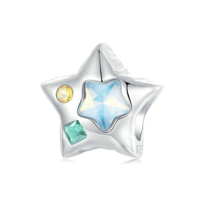 Jzora Sweet Colourful Stars Sterling Silver Charm