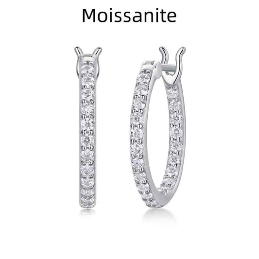 Jzora handmade round cut vintage Moissanite sterling silver earrings