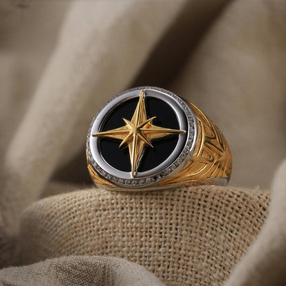 Jzora handmade starburst fashion sterling silver men's ring