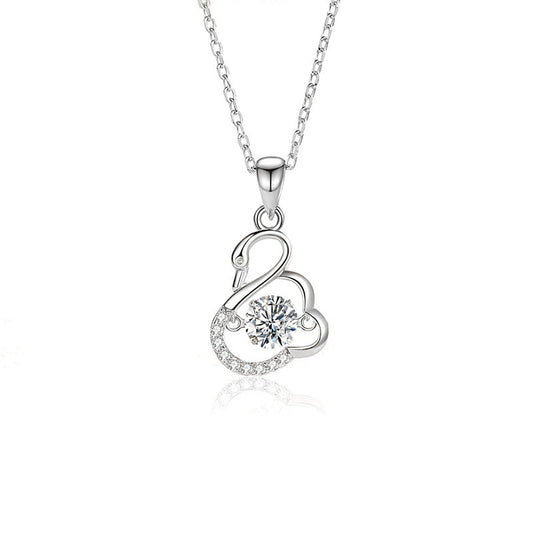 Jzora handmade swan luxury sterling silver necklace