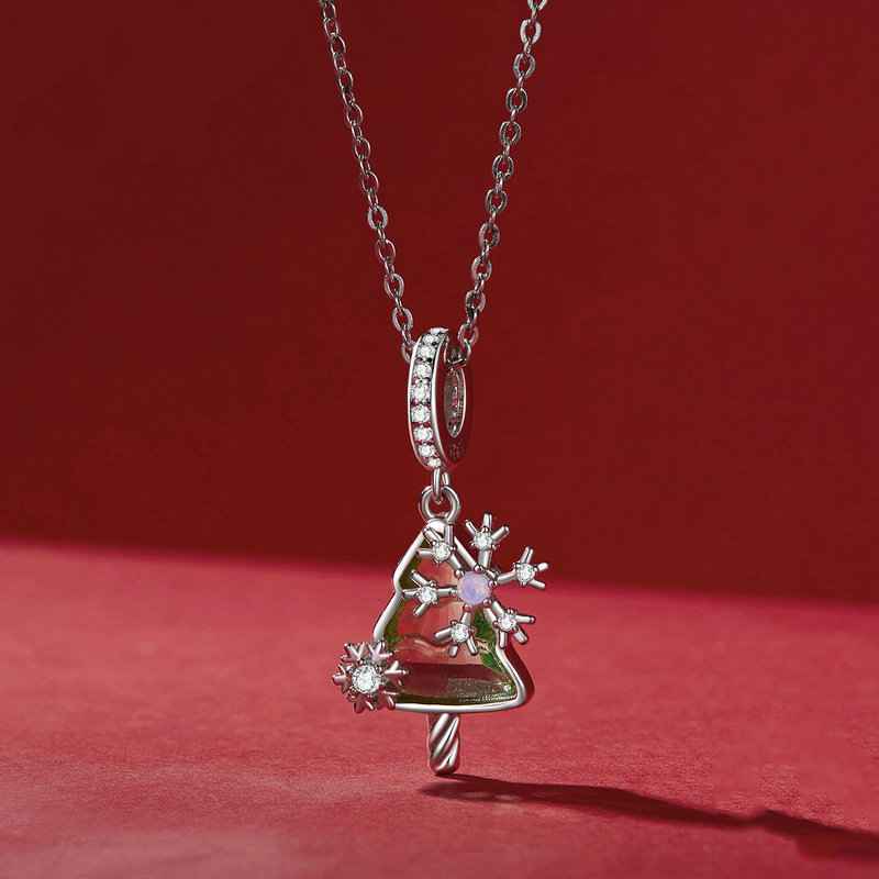 Jzora handmade snowflake Christmas tree sterling silver charms