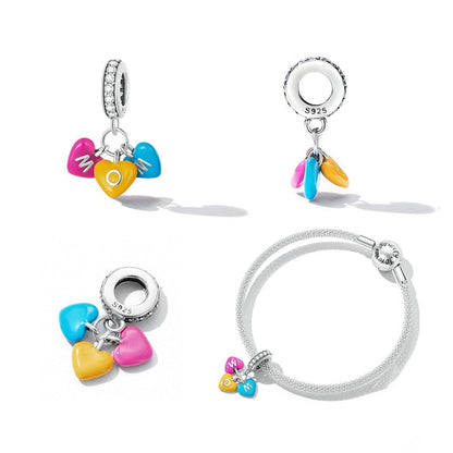 Jzora Love Rainbow Candy Mother's Day Sterling Silver Charm