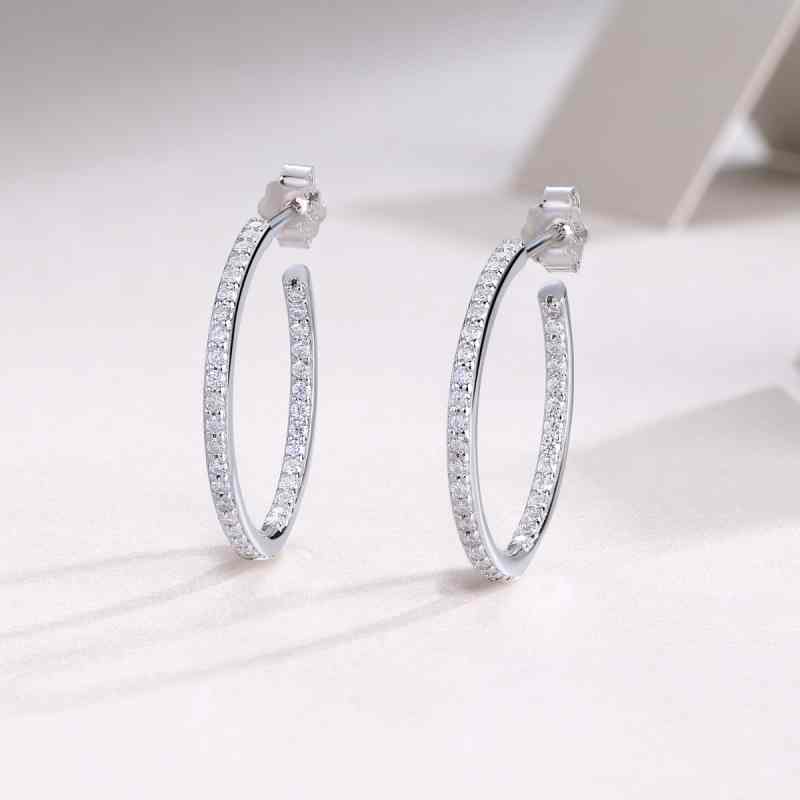 Jzora handmade circling round cut Moissanite sterling silver earrings