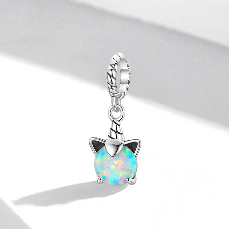 Jzora Opal Aurora Unicorn Sterling Silver Charm