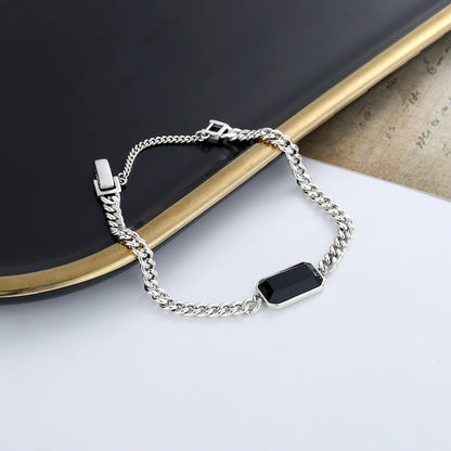Jzora handmade radiant cut enamel tennis sterling silver bracelet