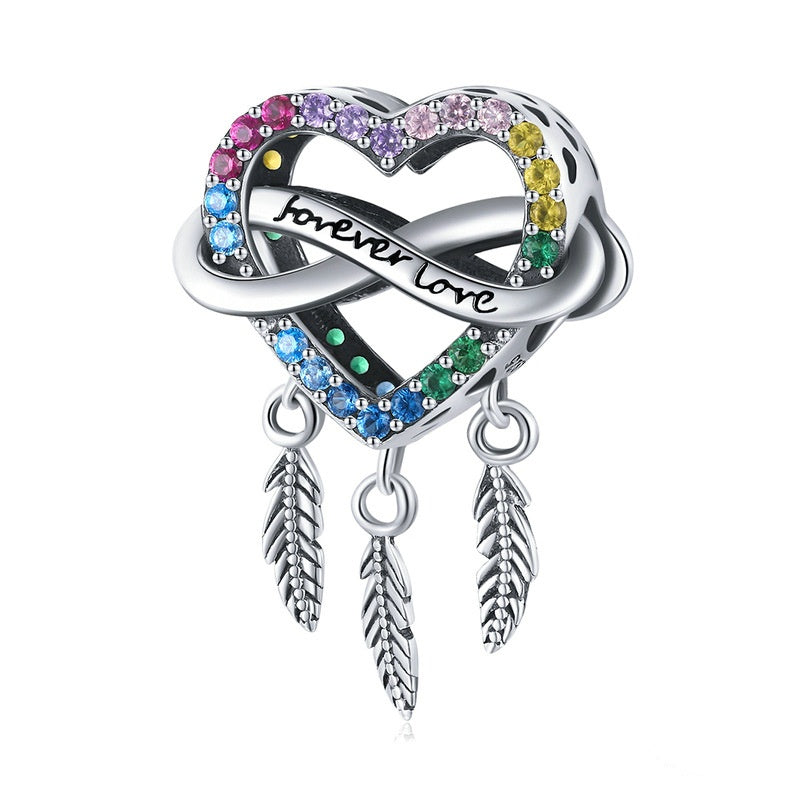 Jzora Elegant Love Dreamcatcher Sterling Silver Charm