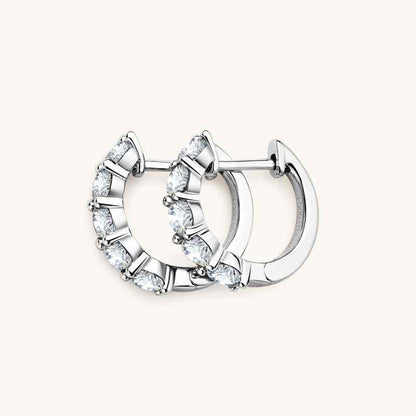 Jzora handmade 2ct round cut simple Moissanite sterling silver earrings