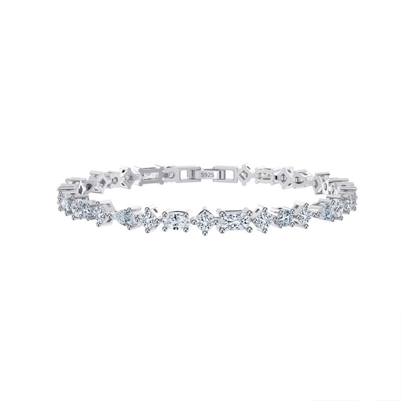 Jzora handmade multi stone tennis sterling silver bracelet