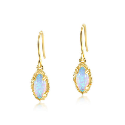 Jzora handmade vintage opal sterling silver earrings
