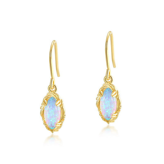 Jzora handmade vintage opal sterling silver earrings