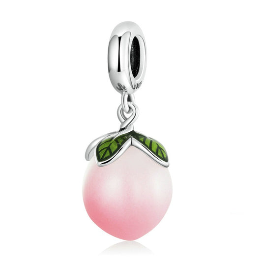 Jzora Pink Peach Fruit Sterling Silver Charm