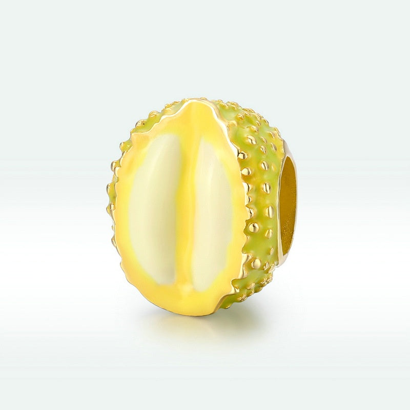 Jzora Golden Durian Fruit Sterling Silver Charm