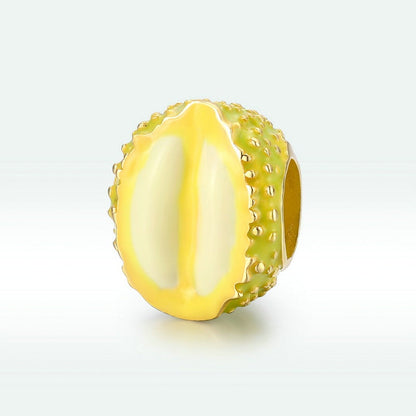 Jzora Golden Durian Fruit Sterling Silver Charm