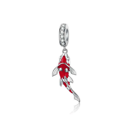 Jzora New Year Red Lucky Koi Sterling Silver Charm