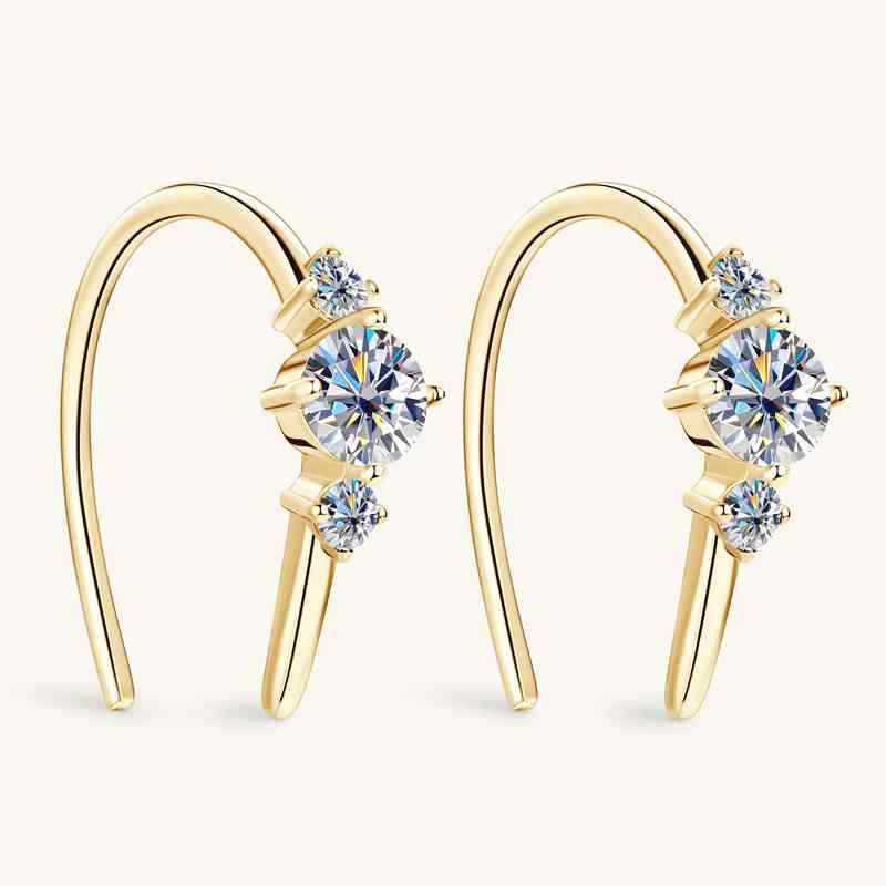 Jzora handmade luxury round cut vintage Moissanite sterling silver earrings