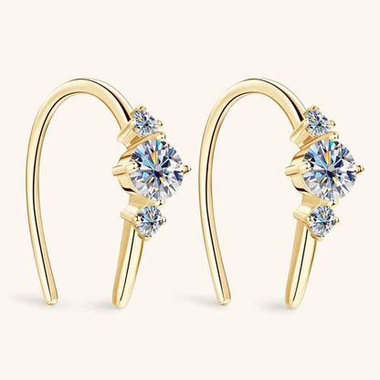 Jzora handmade luxury round cut vintage Moissanite sterling silver earrings