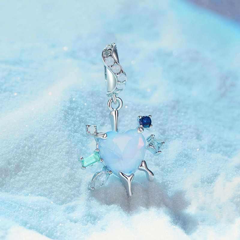 Jzora handmade heart Christmas snowflake bear sterling silver charms