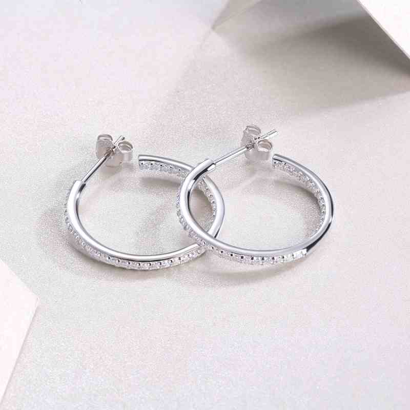 Jzora handmade circling round cut Moissanite sterling silver earrings