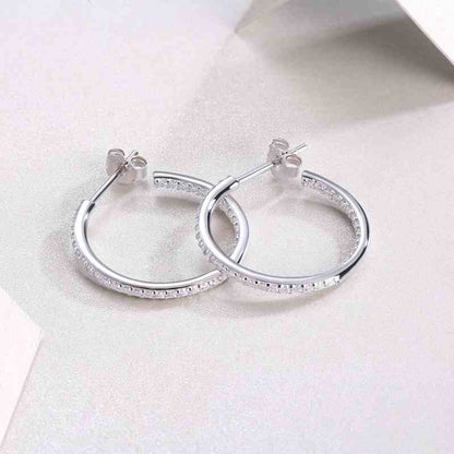 Jzora handmade circling round cut Moissanite sterling silver earrings