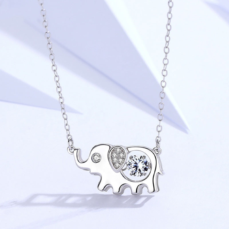 Jzora handmade creative elephant sterling silver necklace