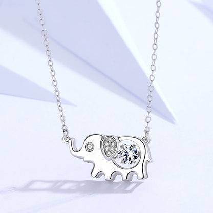 Jzora handmade creative elephant sterling silver necklace