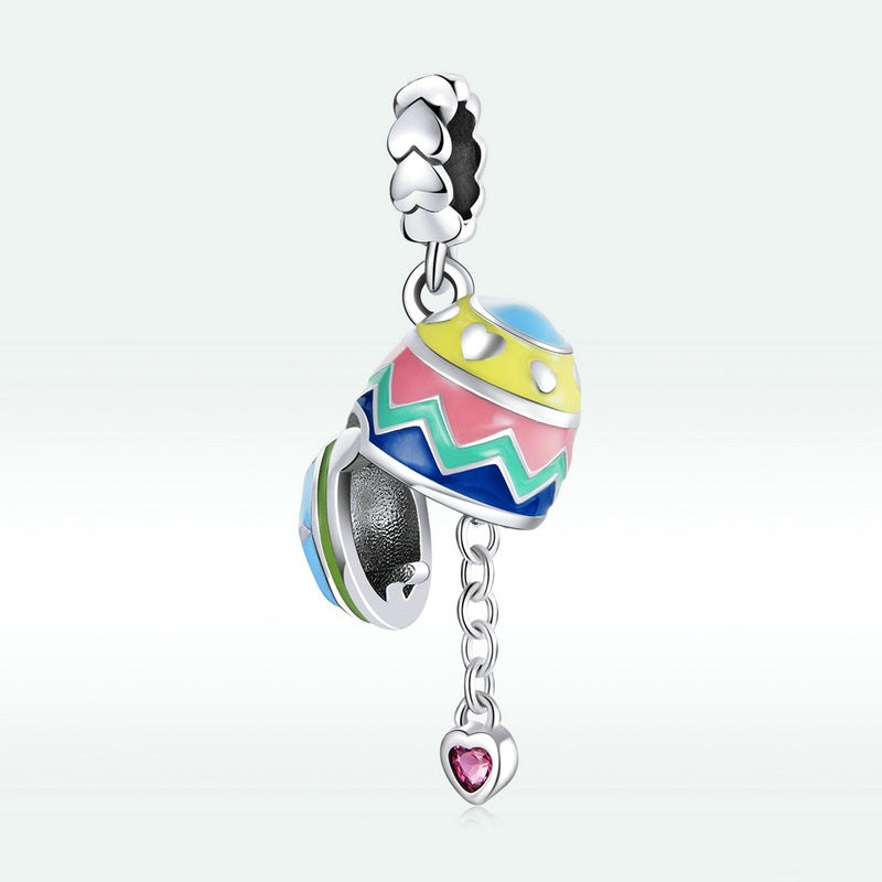 Jzora Lucky Easter Eggs Openable Sterling Silver Charm