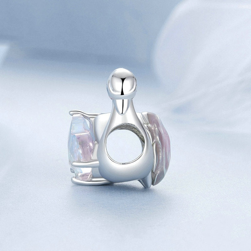 Jzora Romantic Dreamy Elegant Swan Animal Sterling Silver Charm