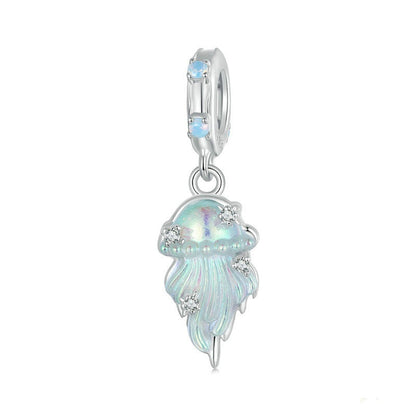 Jzora Blue Dream Jellyfish Sterling Silver Charm