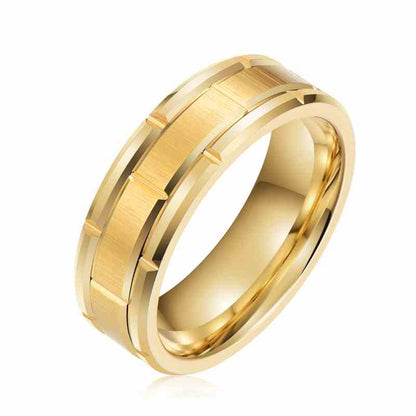 Jzora handmade gold simple style trendy tungsten steel wedding men's band