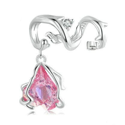 Jzora Elegant Pink Faded Rose Sterling Silver Charm