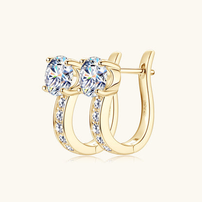 Jzora handmade 2ct round cut fashion moissanite sterling silver earrings